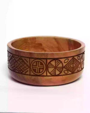 Wooden Bowl with african patterns