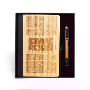 Bloc notes en bois gravé Ndop